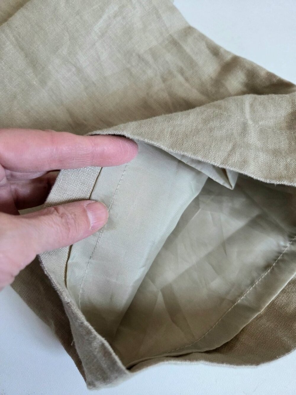Classic Drawstring Linen Pants - Cream - Picture 4 of 9